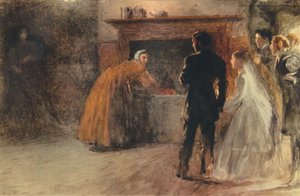 Wizyta u szalonej kobiety po przerwanym małżeństwie, ok. 1870, 1942 r.
