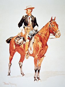 Porucznik S.C. Robertson, szef skautów kruków, z akwareli z 1890 r. (kolor lito)