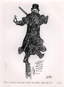 Paul Verlaine u schyłku życia, z „La Plume”, ok. 1930. 1890 (pióro i atrament na papierze) (zdjęcie czarno-białe)