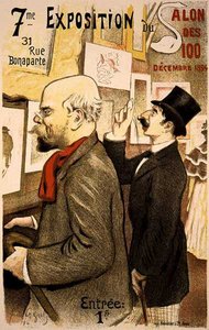 Reprodukcja plakatu reklamującego „VII Wystawę Salon des Cent”, Rue Bonaparte, Paryż