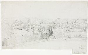 Widok na Willę Borghese i jej Oranżerię z Willi Medici autorstwa Frederic Bourgeois de Mercey