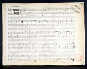 Faksymile partytury „Ballady numer 2 w F” autorstwa Frederic Chopin