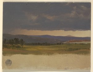 Blue Hill pod niskimi chmurami autorstwa Frederic Edwin Church