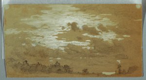 Pochmurne niebo nad zalesionym grzbietem, Niagara autorstwa Frederic Edwin Church