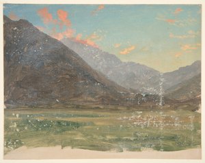Głęboka dolina, z chmurami oświetlonymi zachodem słońca autorstwa Frederic Edwin Church