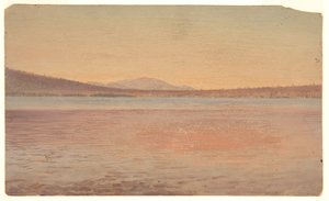 Odległy widok na góry Katahdin i podróżnika z jeziora Millinocket autorstwa Frederic Edwin Church