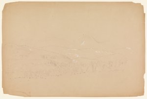 Odległy widok na Katahdin pokazany z zachodu autorstwa Frederic Edwin Church