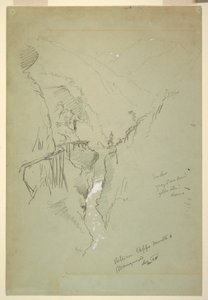 Rysunek, Wąwóz między Ceppo Morelli i Macugnaga, 11-12 września 1868 r. autorstwa Frederic Edwin Church