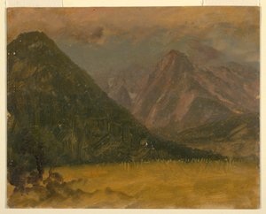 Rysunek, Krajobraz alpejski, Bawaria lub Szwajcaria, 1868 r. autorstwa Frederic Edwin Church