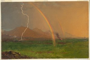 Rysunek, Scena alpejska podczas burzy, 1868 r. autorstwa Frederic Edwin Church