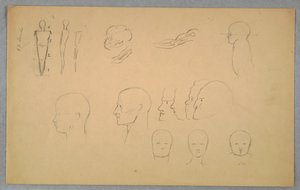 Rysunek, badania anatomiczne, 1865-70 autorstwa Frederic Edwin Church