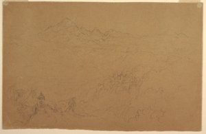 Rysunek, Krajobraz Andów, lipiec 1853 r. autorstwa Frederic Edwin Church