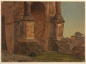 Rysunek, Łuk Septymiusza Sewera, Rzym, luty 1869 r. autorstwa Frederic Edwin Church