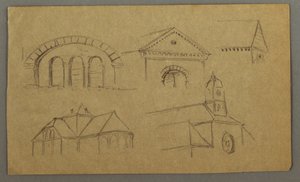 Rysunek, studia architektoniczne, Austria (), 1868 r. autorstwa Frederic Edwin Church
