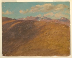 Rysunek, Alpy Bawarskie lub Szwajcarskie, 1868 r. autorstwa Frederic Edwin Church