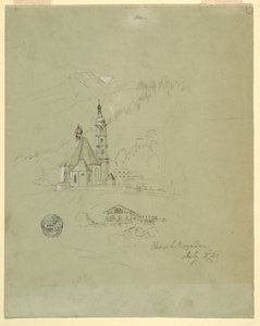Rysunek, Berchtesgaden, Bawaria, 3 lipca 1868 r. autorstwa Frederic Edwin Church