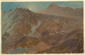 Rysunek, Alpy Berneńskie, Szwajcaria, sierpień 1868 r. autorstwa Frederic Edwin Church