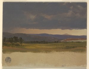 Rysunek, Niebieskie wzgórze pod niskimi chmurami, 1869-70 autorstwa Frederic Edwin Church