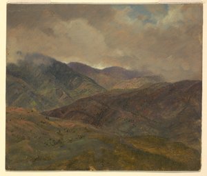Rysunek, Niebieskie wzgórza i szare chmury, Jamajka, maj-sierpień 1865 r. autorstwa Frederic Edwin Church