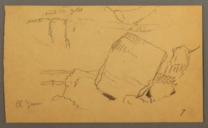 Rysunek, Głazy, prawdopodobnie luty 1868 r. autorstwa Frederic Edwin Church