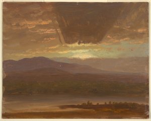 Rysunek, Catskills z Hudson, Nowy Jork, 1870 r. autorstwa Frederic Edwin Church