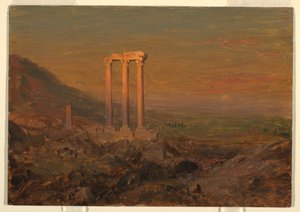 Rysunek, klasyczne ruiny, Syria, maj 1868 r. autorstwa Frederic Edwin Church