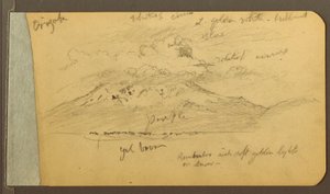 Rysunek, Góry pokryte chmurami, 1889 r. autorstwa Frederic Edwin Church