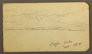 Rysunek, pokryta chmurami góra Katahdin, 1878 r. autorstwa Frederic Edwin Church
