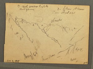 Rysunek, Jungfrau w chmurach, Interlaken, Szwajcaria, sierpień 1868 r. autorstwa Frederic Edwin Church