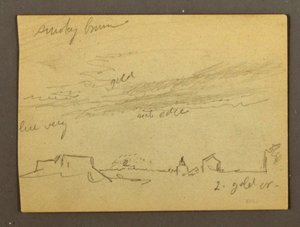 Rysunek, Studium chmur nad budynkami, prawdopodobnie 1868-69 autorstwa Frederic Edwin Church