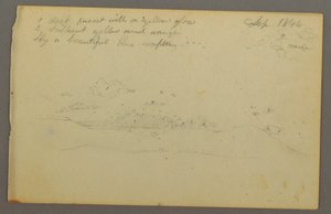 Rysunek, Studium chmury, zbocze wzgórza, 1844 r. autorstwa Frederic Edwin Church