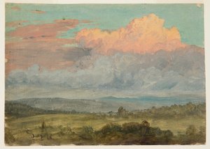 Rysunek, Chmury, dolina Hudson, Nowy Jork, lipiec 1866 r. autorstwa Frederic Edwin Church