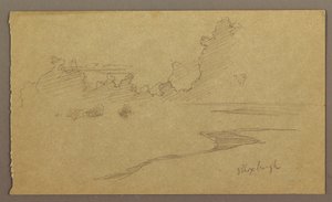 Rysunek, Chmury i brzeg, "Bloxburgh", sierpień 1865 r. autorstwa Frederic Edwin Church