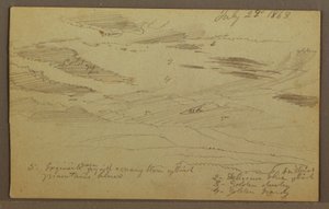 Rysunek, pochmurne niebo nad doliną, lipiec 1863 r. autorstwa Frederic Edwin Church