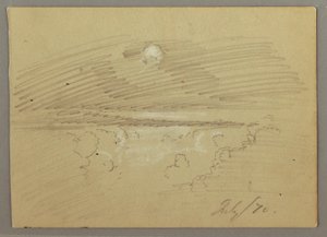 Rysunek, pochmurne niebo, lipiec 1870 r. autorstwa Frederic Edwin Church
