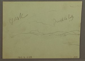 Rysunek, pochmurne niebo, zbocze wzgórza, 1870 r. autorstwa Frederic Edwin Church