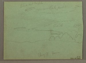 Rysunek, pochmurne niebo nad grzbietem, sierpień 1871 r. autorstwa Frederic Edwin Church