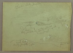 Rysunek, Pochmurne niebo nad grzbietem, prawdopodobnie 1871 r. autorstwa Frederic Edwin Church