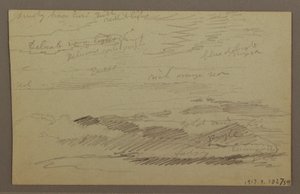 Rysunek, Zachmurzone niebo, prawdopodobnie lata 60. XIX wieku autorstwa Frederic Edwin Church