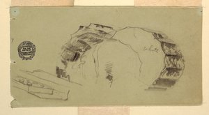Rysunek, Fragmenty kolumny i belkowania, Ateny, kwiecień 1869 r. autorstwa Frederic Edwin Church