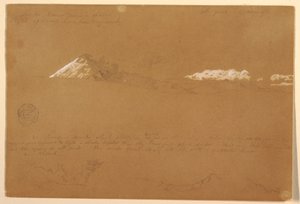 Rysunek, Cotapaxi, poranek, ze Świątyni Słońca, Quito, Ekwador, 24 czerwca 1857 r. autorstwa Frederic Edwin Church