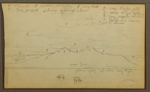 Rysunek, Krowy w krajobrazie; Verso: Bambus, 1857 autorstwa Frederic Edwin Church