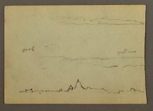 Rysunek, Odległy widok na Bazylikę Świętego Piotra i Watykan, Rzym, Włochy, styczeń 1869 r. autorstwa Frederic Edwin Church