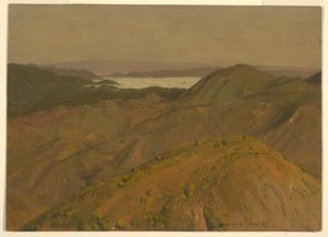 Rysunek, Odległy widok na wzgórza, sierpień 1865 r. autorstwa Frederic Edwin Church