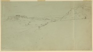 Rysunek, Odległy widok na północną stronę Akropolu, 1869 r. autorstwa Frederic Edwin Church