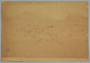 Rysowanie, Rysowanie.  Szkice.  Krajobraz, "Near Tacunga", Ekwador, 17 czerwca 1857 r. autorstwa Frederic Edwin Church
