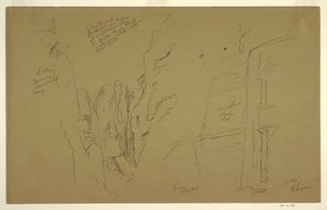 Rysunek, El Khasnesh, Petra w Jordanii, 26 lutego 1868 r. autorstwa Frederic Edwin Church