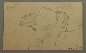 Rysunek, dolina El Yemen, Arabia:  Skalna ściana, 20 lutego 1868 r. autorstwa Frederic Edwin Church