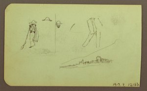 Rysunek, fabryka; Verso: Rysunki, 1883 r. autorstwa Frederic Edwin Church