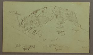 Rysunek, Flat Rocky hill, 4 maja 1868 r. autorstwa Frederic Edwin Church